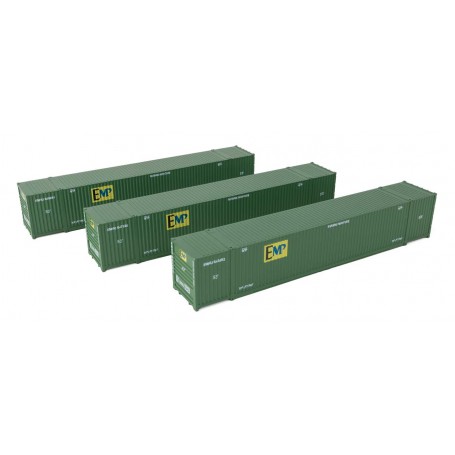 Walthers Scenemaster 18502 (HO) 53' Singamas Corrugated Side Container - 3-Pack -- EMP