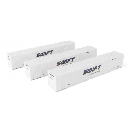 Walthers Scenemaster 18505 (HO) 53' Singamas Corrugated Side Container - 3-Pack -- Swift