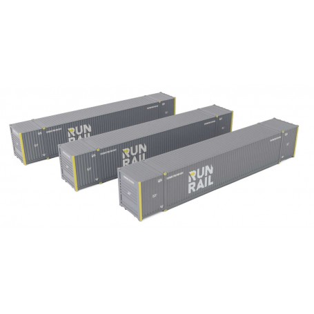 Walthers Scenemaster 18506 (HO) 53' Singamas Corrugated Side Container - 3-Pack -- Run Rail