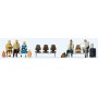 PREISER 10660 (HO) Waiting Travelers - 5 Figures, 3 Seat Rows