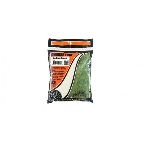Woodland Scenics T64 (A) Coarse Turf - Medium Green - 21.6 in3 (353 cm3)