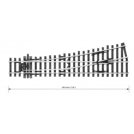 PECO SL-92 (HO) Code 100 Small Radius Turnout - Streamline -- Left Hand, Insulfrog