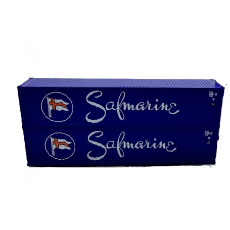 KATO 80055K (N) 40′ Magnetic Intermodal Container – Safmarine - 2-Pack