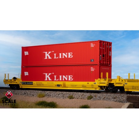 ScaleTrains Operator (HO) 40’ Square Corrugation Container, K Line - 3 pack