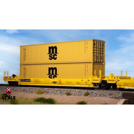 ScaleTrains Operator (HO) 40’ Square Corrugation Container, MSC - 3 pack