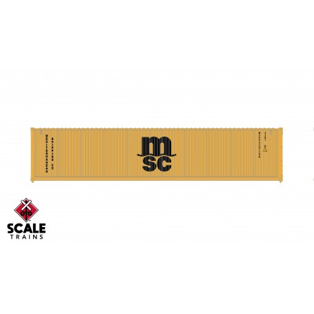 ScaleTrains Operator (HO) 40’ Square Corrugation Container, MSC - single