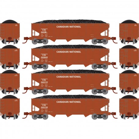 Athearn (N) 40' Offset Coal Hopper (4 car set) CN