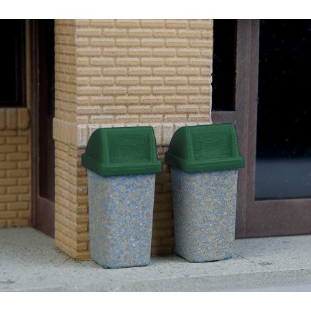 Walthers SceneMaster 4174 (HO) Modern Trash Cans pkg(24)