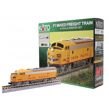 KATO 106-0050 (N) Freight Train Starter Set - UP F7A - Unitrack Oval, Power Pack SX