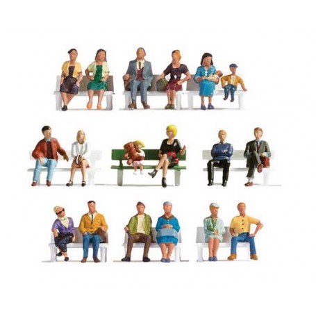 Walthers SceneMaster 6091 (HO) Sitting People -- pkg(18)