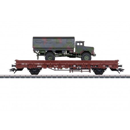 Märklin 46928 (HO) Type Kbs 443 (DB) Stake Car, MAN 5t 630 L2AE truck