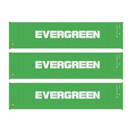 Walters Scenemaster 18250 (HO) 40' Fully Corrugated Container - 3-Pack -- Evergreen