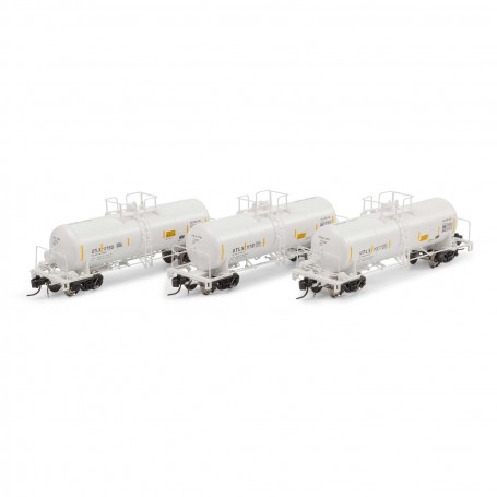 Athearn ATHGN15332 (N) 13,600-Gallon Acid Tank, UTLX/White (3 pack)