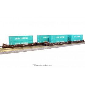 KATO 106-6210 (N) Gunderson MAXI-I Double Stack Car -- BNSF 238403 - China Shipping Containers
