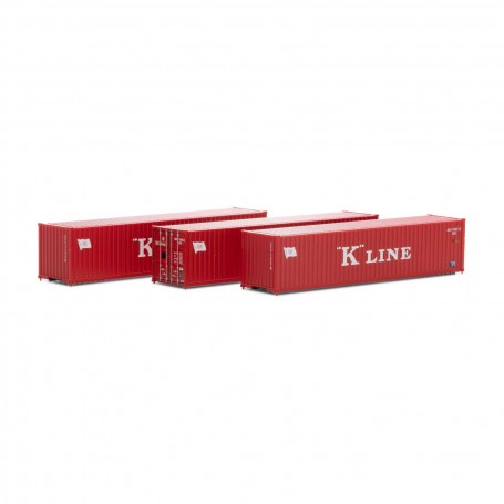 Athearn (N) 40' Corrugate Low Container, K Line (3)