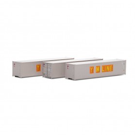 Athearn (N) 40' Corrugate Low Container, Yang Ming/Old (3)