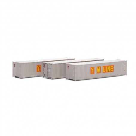 Athearn (N) 40' Corrugate Low Container, Yang Ming /Old (3)