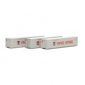 Athearn (N) 40' Corrugate Low Container, Yang Ming /new (3)