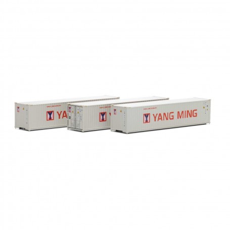 Athearn (N) 40' Corrugate Low Container, Yang Ming /new (3)