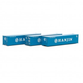 Athearn (N) 40' Corrugate Low Container, Hanjin (3)