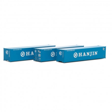 Athearn (N) 40' Corrugate Low Container, Hanjin (3)