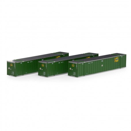Athearn (N) 53' Stoughton Container, EMP (3 pack)