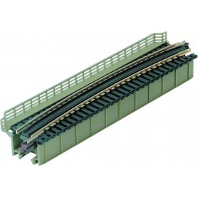 KATO 20-473 (N) Curved Deck Girder Bridge, Light Green - 481mm (19") Radius 15º