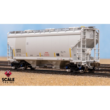 ScaleTrains Rivet Counter (N) Gunderson 3250 Covered Hopper, CEMEX/ex-AOKX Patched/Low Profile Outlet Gates/CEMX