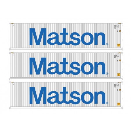 Walters Scenemaster 18253 (HO) 40' Fully Corrugated Container - 3-Pack -- Matson