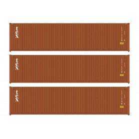 Walters Scenemaster 18255 (HO) 40' Fully Corrugated Container - 3-Pack -- TEX