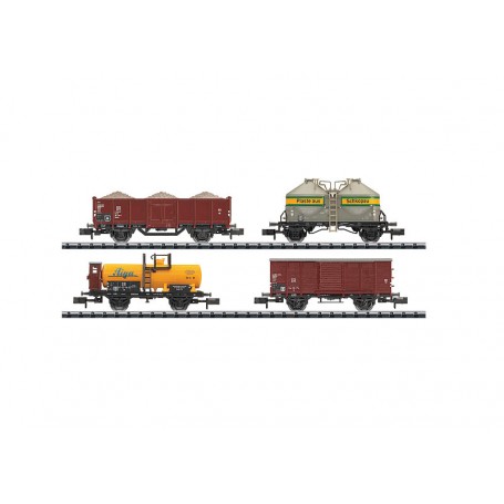 TRIX 15503 (N) Set with 4 Freight Cars (DR) - Era III (consignment)
