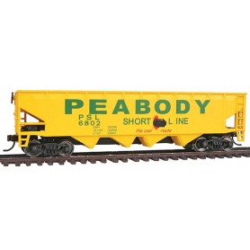 WALTHERS TrainLine 1658 (HO) Offset Quad Hopper - Peabody Coal/Short Line (PCCX)