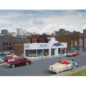 Walthers Cornerstone 3490 (HO) Vintage Ford Auto Dealer -- Kit