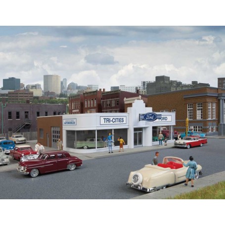Walthers Cornerstone 3490 (HO) Vintage Ford Auto Dealer -- Kit