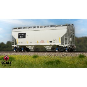 ScaleTrains Rivet Counter (HO) Gunderson 3250 Covered Hopper, CEMEX/ex-AOKX Black PatchedAutoLOK II Outlet Gates/ CEMX