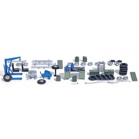 Walthers SceneMaster 4167 (HO) Garage Detail Set 1 - 45-Piece Set