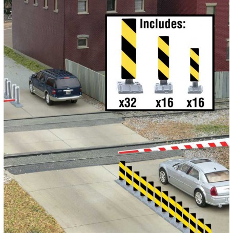 Walthers SceneMaster 4168 (HO) Quiet Crossing Lane Markers -- Kit