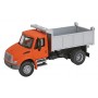 Walthers SceneMaster 11633 (HO) International® 4300 Single-Axle Dump Truck - Orange Cab, Silver Dump Bed