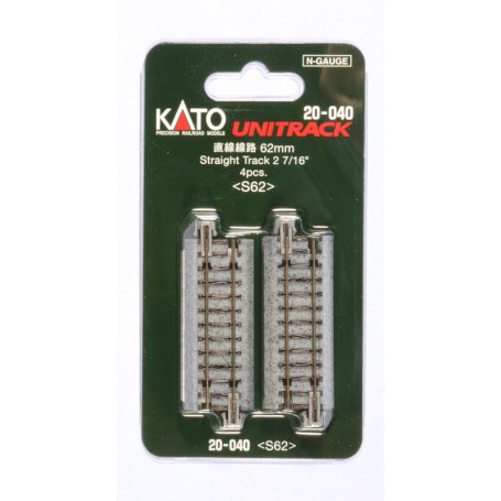 KATO 20-040 (N) 62mm (2 7/16") Straight Track [4 pcs]