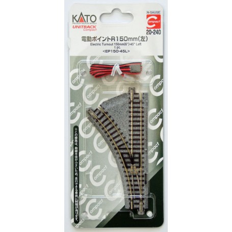 KATO 20-240 (N) Unitrack Compact 150mm (6") Electric Turnout, Left