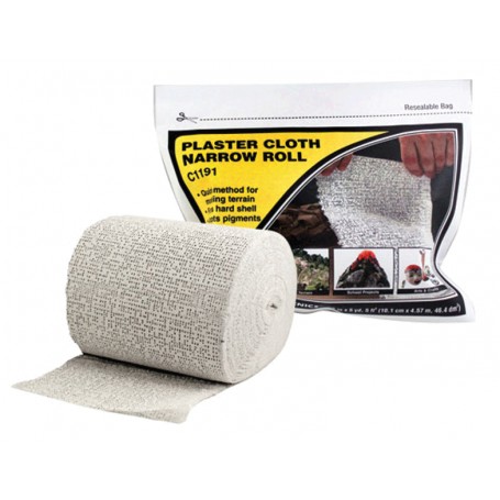 Woodland Scenics C1191 (A) Plaster Cloth -- Narrow Roll - (4" x 15' / 5 Sq Ft)(10.1cm x 4.6m / 464 Sq cm)