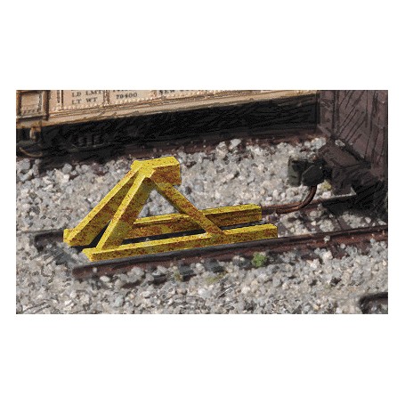 Walthers Cornerstone 2602 (N) 9Track Bumper - Built-ups -- Yellow pkg(5)