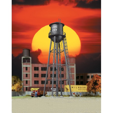 Walthers Cornerstone 3832 (N) City Water Tower -- Assembled - Black