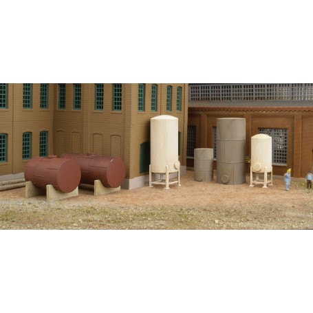 Walthers Cornerstone 3265 (N) Storage Tanks -- Kit pkg(6)