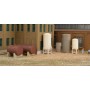 Walthers Cornerstone 3265 (N) Storage Tanks -- Kit pkg(6)