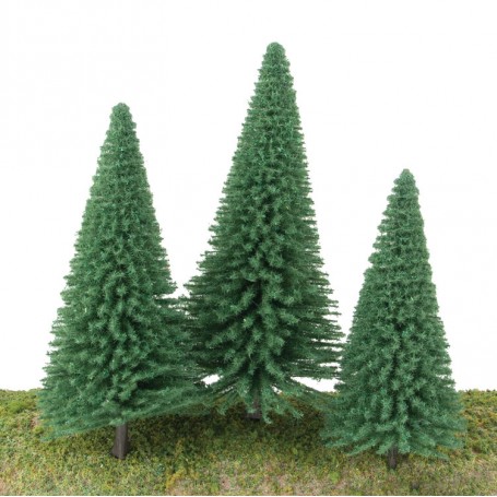 Walthers SceneMaster 1180 (A) Pine Trees pkg(10) -- 3-3/8 to 5-1/2" 8 to 14cm w/Pin Base