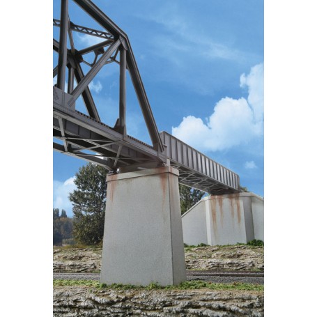 Walthers Cornerstone 4550 (HO) Single-Track Railroad Bridge Concrete Piers pkg(2)