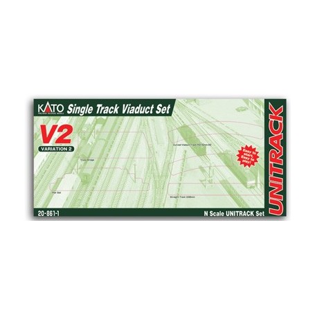KATO 20-861 (N) V2 Single-Track Viaduct Track Set