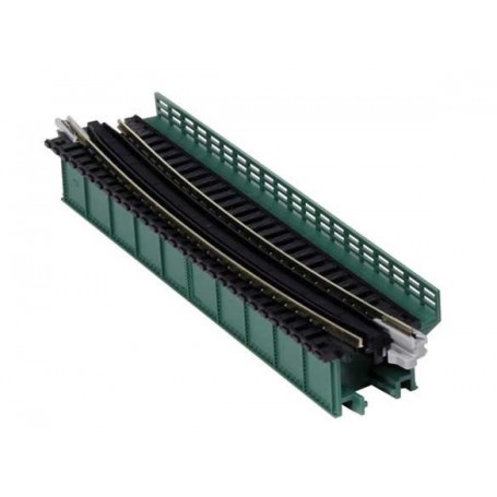 KATO 20-466 (N) Deck Girder Bridge -- 17-5/8" 448mm Radius, 15 Degrees (green)