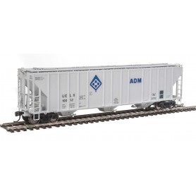 Walthers PROTO (HO) 55' Evans 4780 Cubic Foot 3-Bay Covered Hopper - Archer-Daniels-Midland UELX (Molecule Logo)